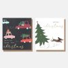 Hot CAROLINE GARDNER Cars And Sausage Dog Christmas Charity Christmas Cards Pack Of 8