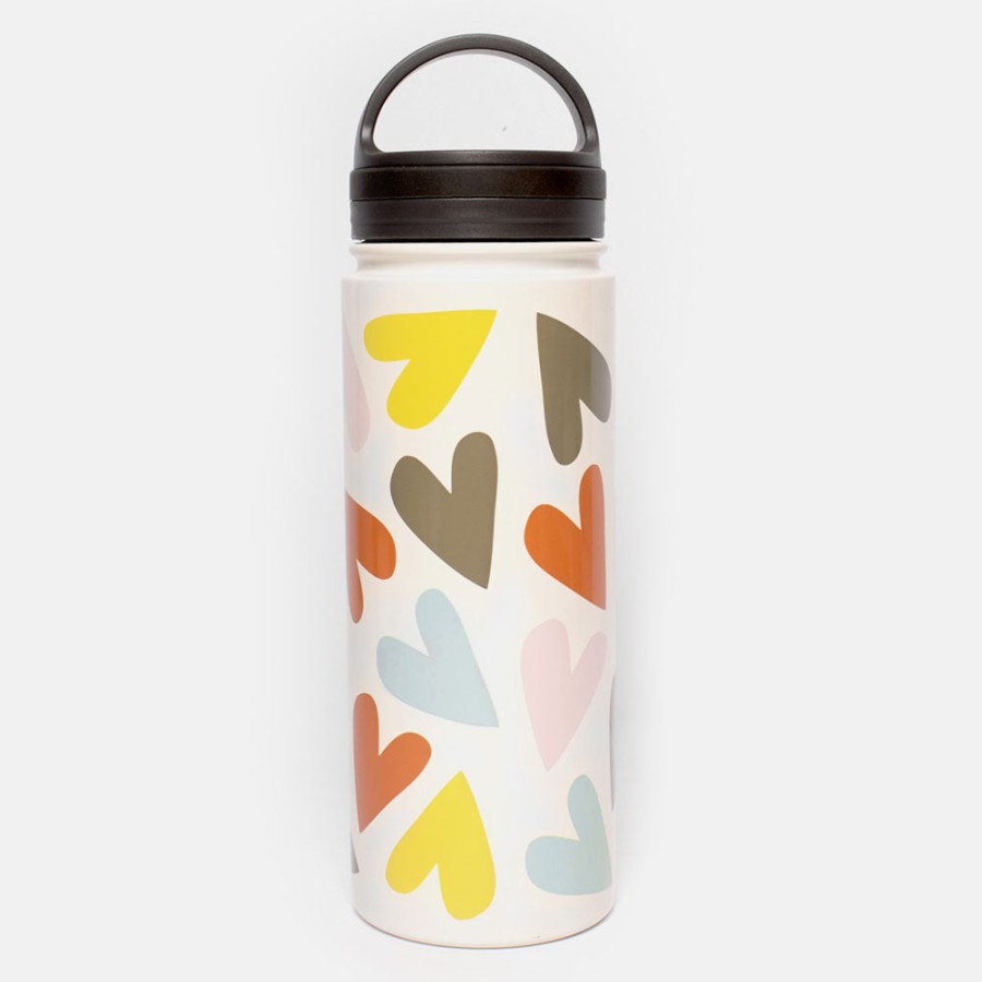 Clearance CAROLINE GARDNER Multi Hearts Metal Water Bottle