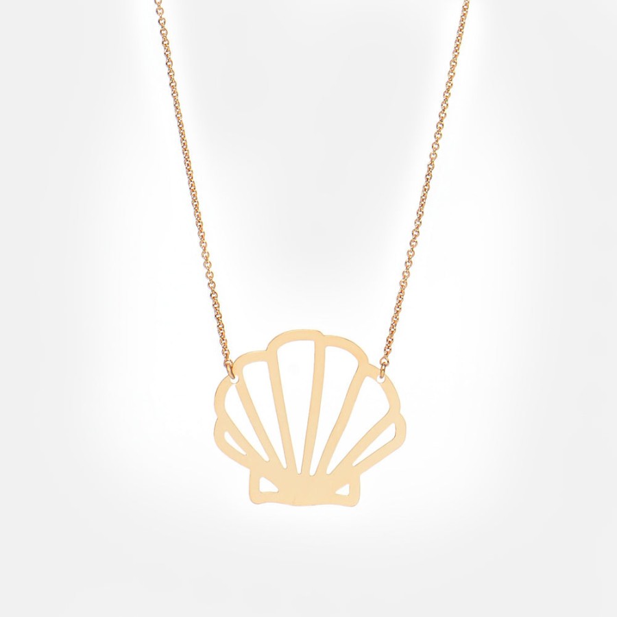 New TITLEE Golden Shell 24K Gold Gilded Necklace