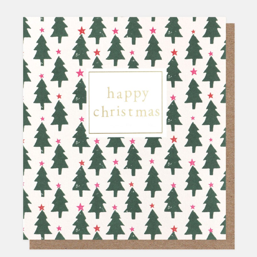 Clearance CAROLINE GARDNER Tree And Holly Charity Christmas Cards Pack Of 8