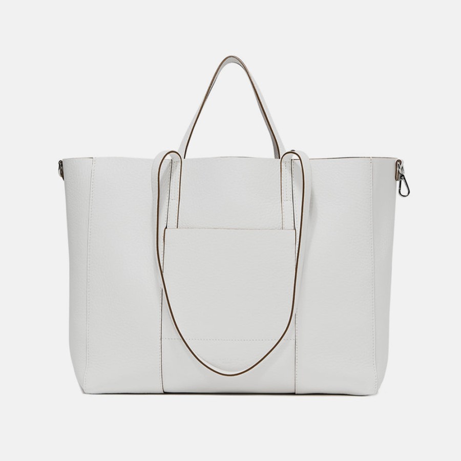 Online GIANNI White Leather Superlight Tote Bag