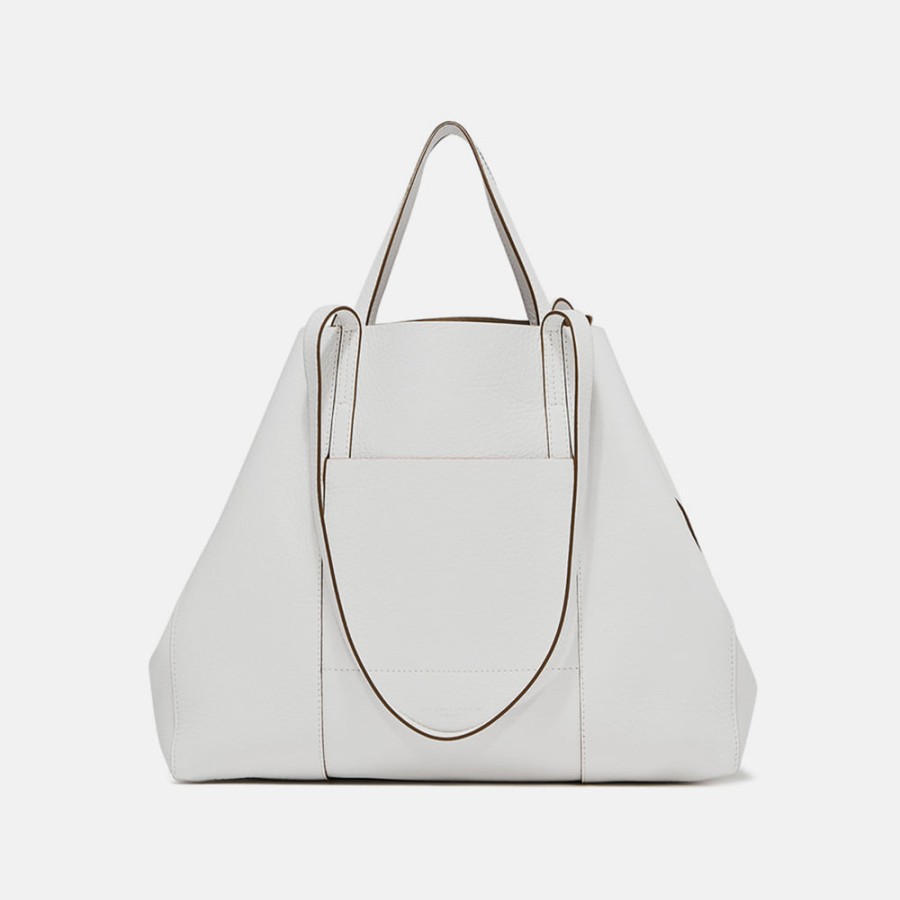 Online GIANNI White Leather Superlight Tote Bag