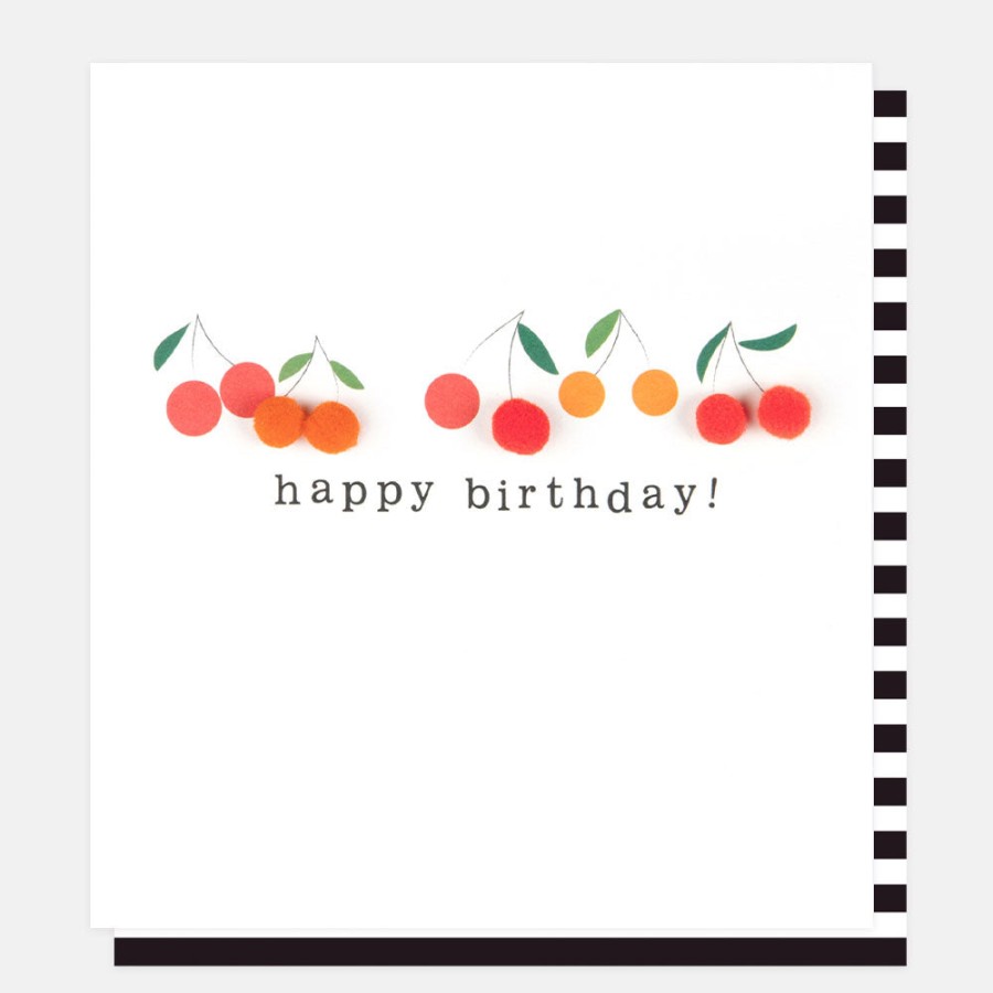 Hot CAROLINE GARDNER Pom Pom Cherries Birthday Cards