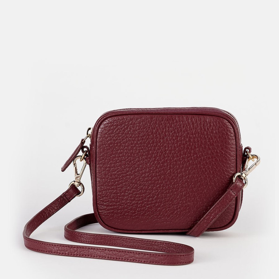 Hot Caroline Gardner Burgundy Leather Mini Camera Bag