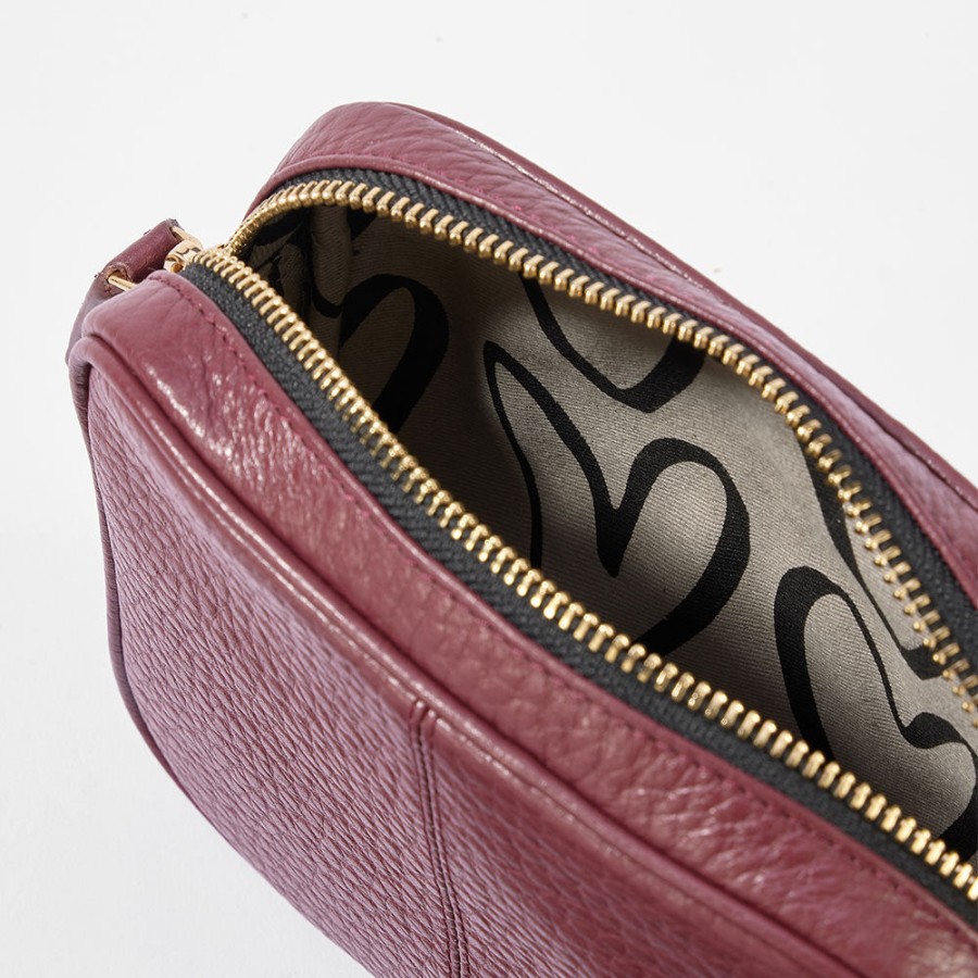 Hot Caroline Gardner Burgundy Leather Mini Camera Bag