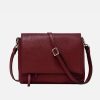 Clearance GIANNI Dark Red Leather Three Flap Bag