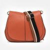 New GIANNI Orange Leather Helena Saddle Bag