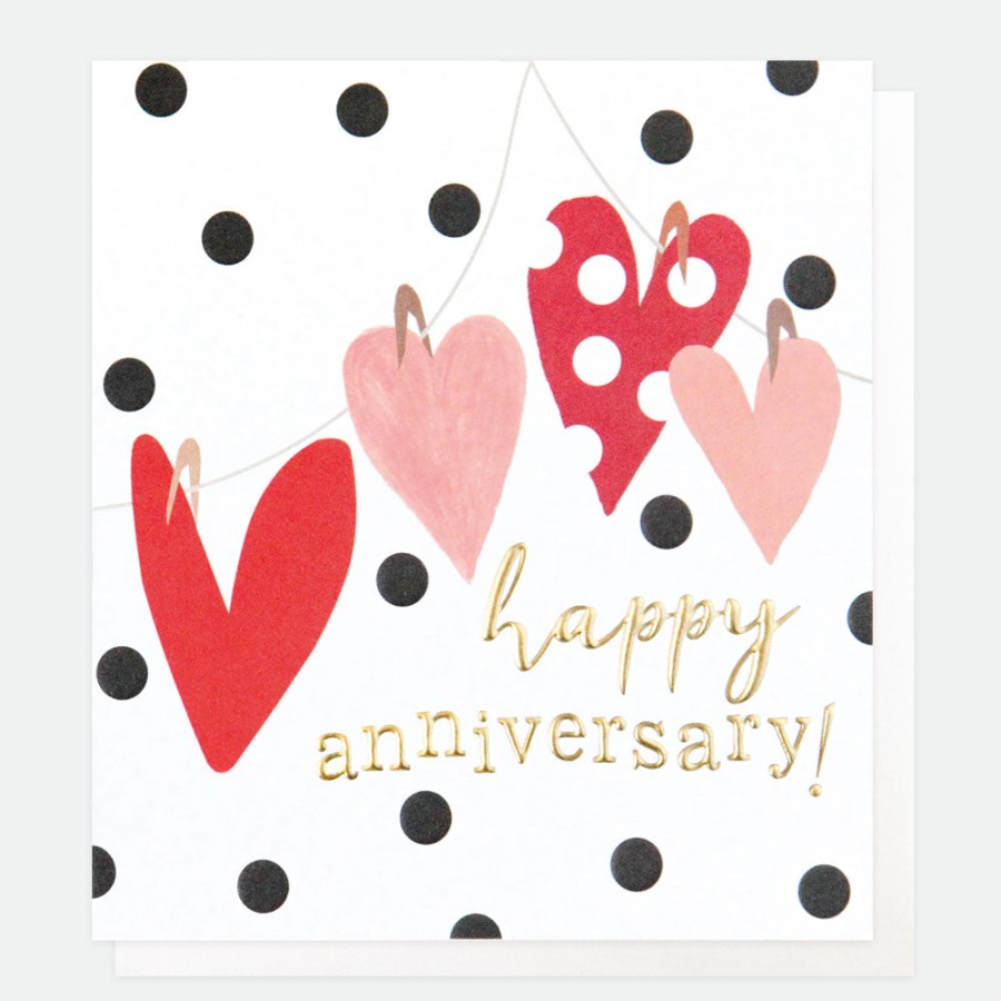 Wholesale Caroline Gardner Painted Hearts Anniversary Card