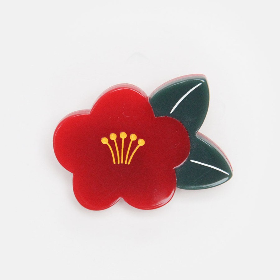 Hot PARKSIDE Red Flower Brooch