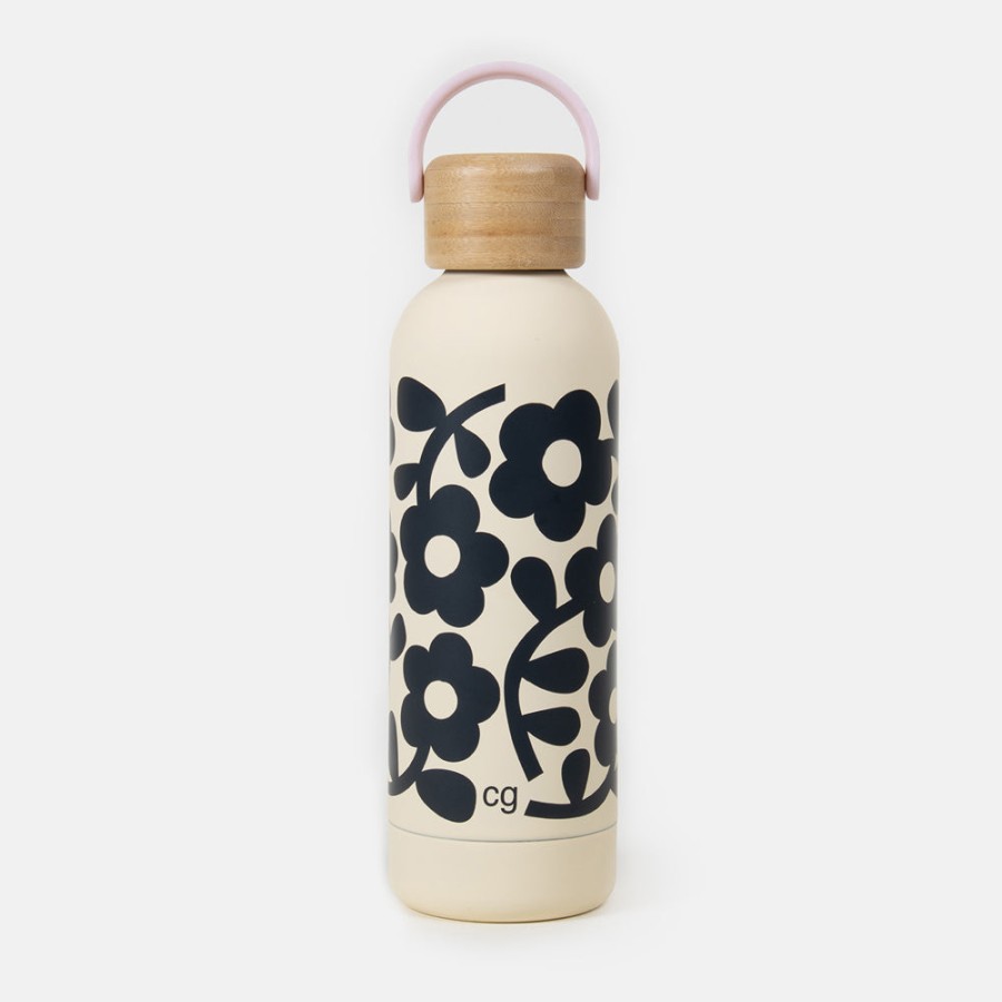 Online CAROLINE GARDNER Mono Floral Metal Water Bottle