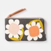 Clearance CAROLINE GARDNER Big Flower Padded Zip Pouch