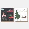 Clearance CAROLINE GARDNER Cars And Sausage Dog Christmas Charity Christmas Cards Pack Of 8