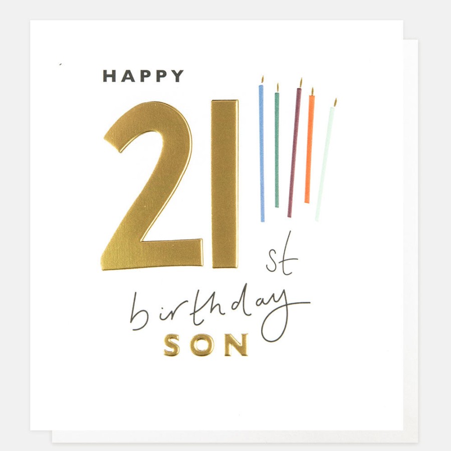 Best CAROLINE GARDNER Candles 21St Birthday Card For Son