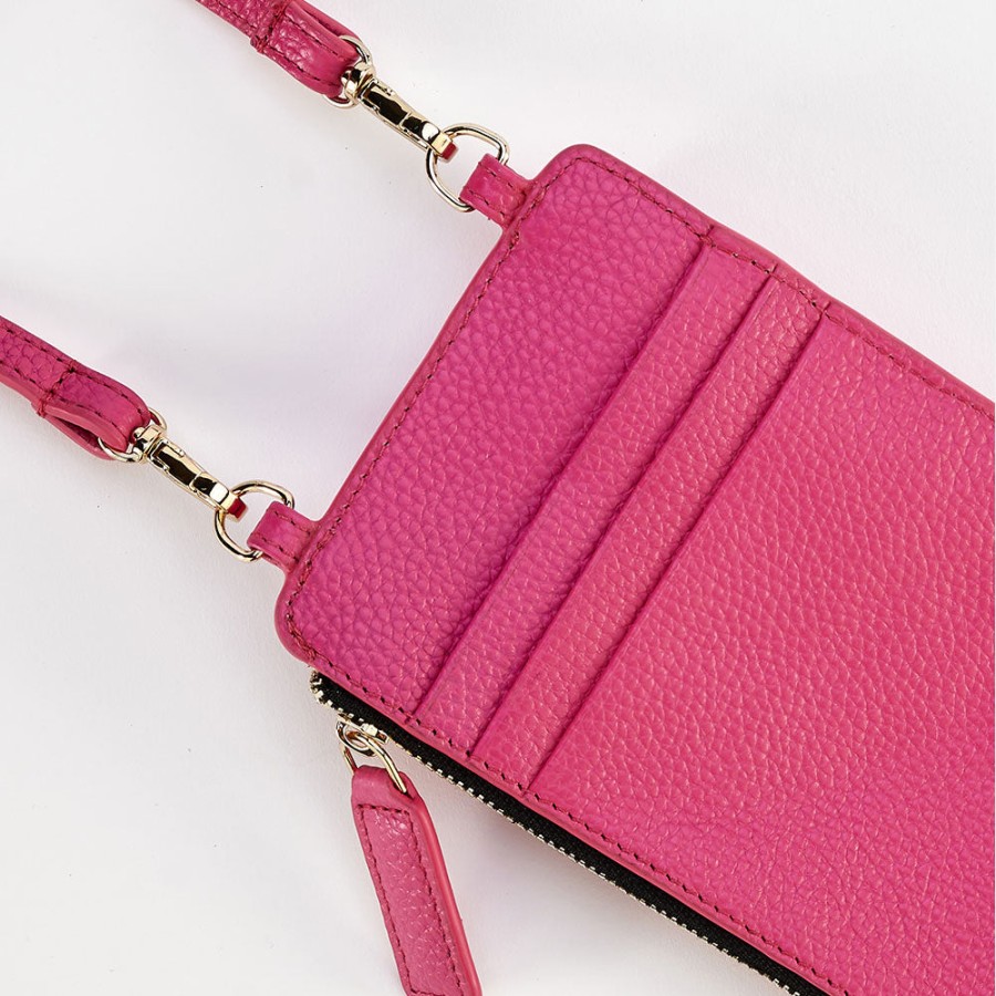 Hot Caroline Gardner Fuscia Pink Leather Phone Bag