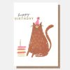 Clearance Caroline Gardner Cat With Cake Birthday Card