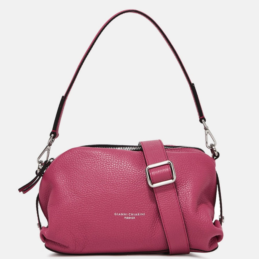 Best GIANNI Bright Pink Leather Becka Crossbody Bag