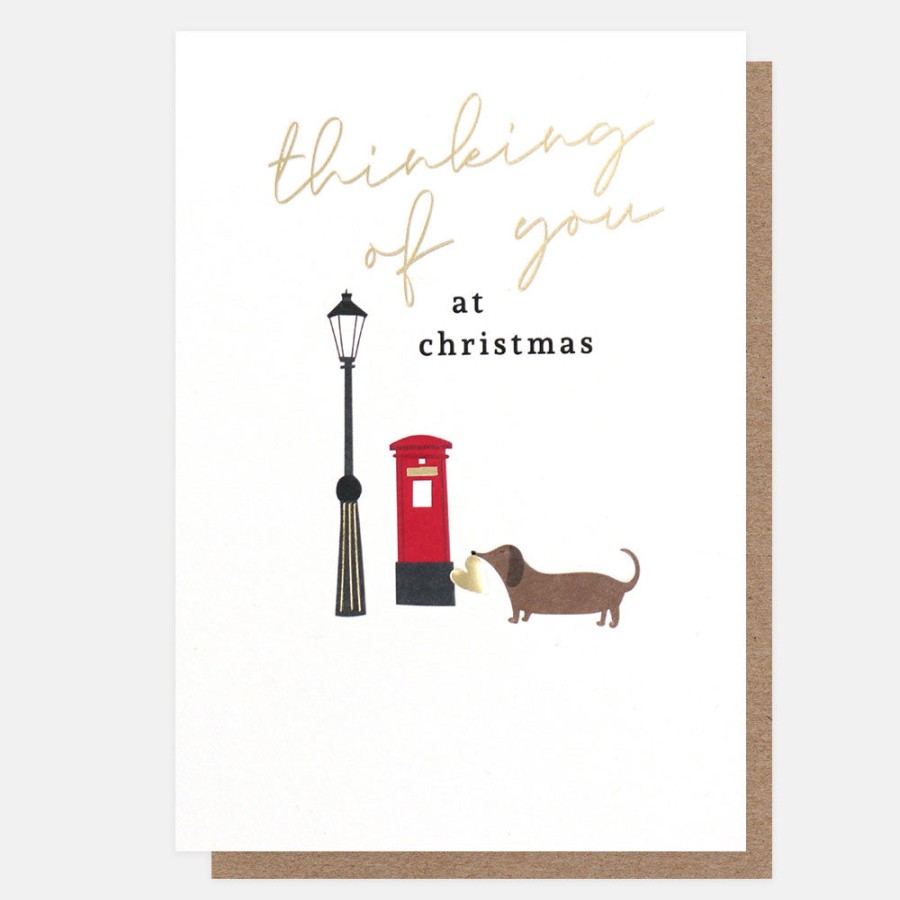 New CAROLINE GARDNER Sausage Dog & Post Box Christmas Card