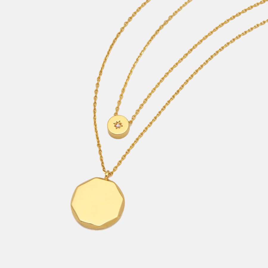 Hot ESTELLA BARTLETT Gold Plated Double Pendant Necklace