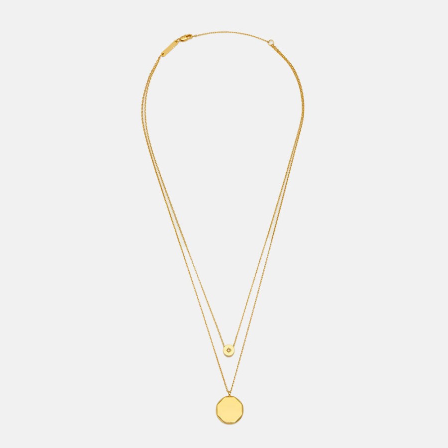 Hot ESTELLA BARTLETT Gold Plated Double Pendant Necklace