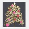 Hot CAROLINE GARDNER Gold Tree With Baubles Charity Christmas Cards Pack Of 8