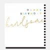 Best CAROLINE GARDNER Gold Calligraphy Handsome Birthday Card