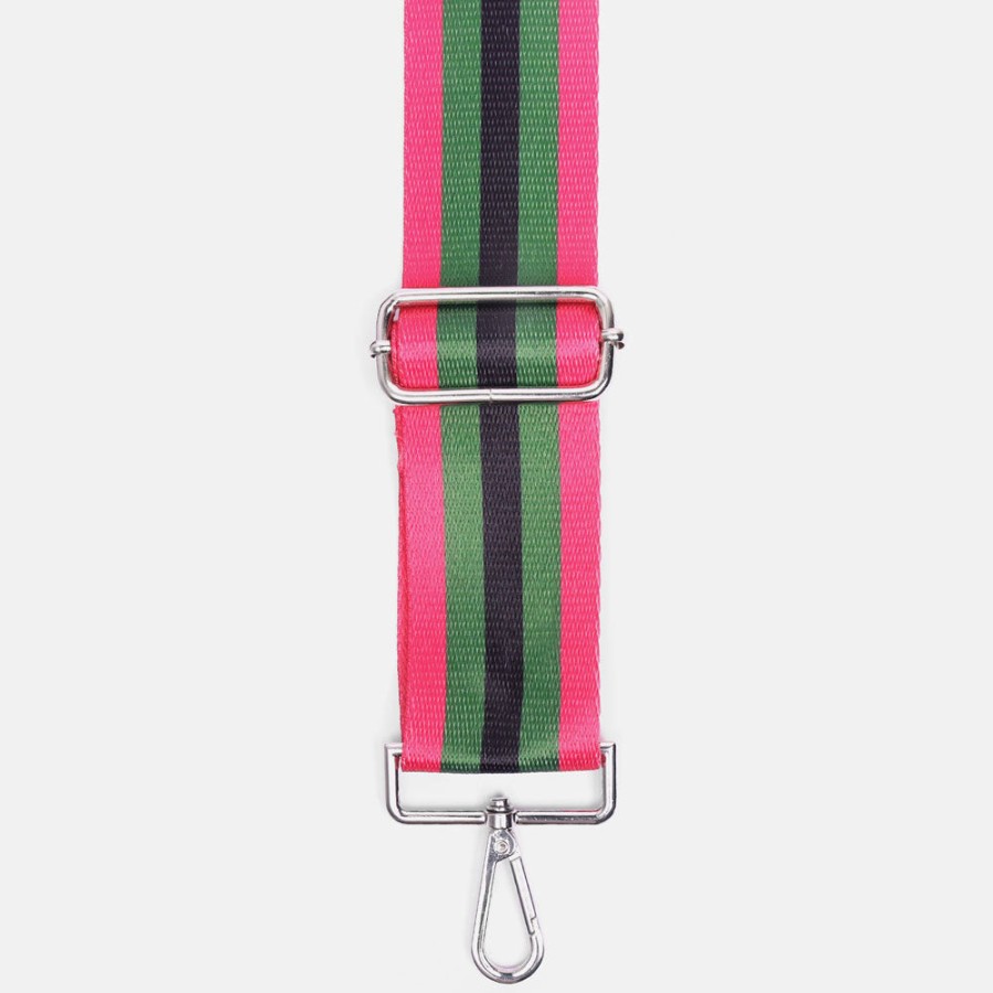 Online KRIS ANA Pink, Khaki & Black Stripe Webbing Handbag Strap