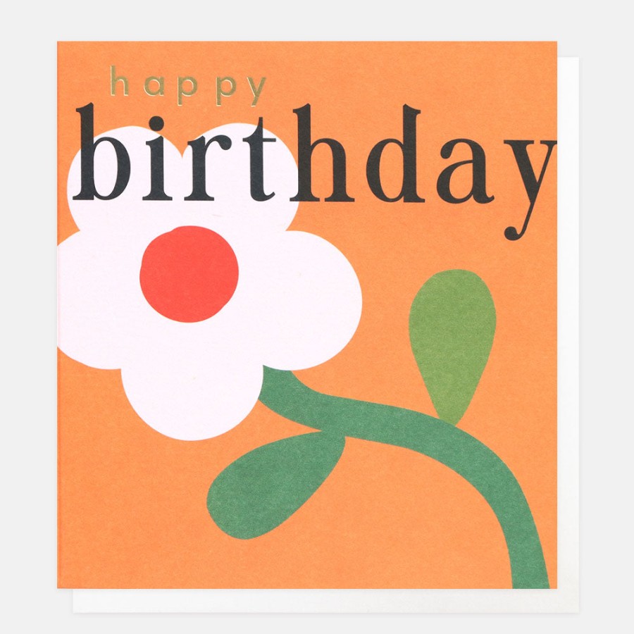 Online Caroline Gardner Pink On Orange Birthday Card