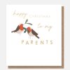 Clearance CAROLINE GARDNER Happy Christmas To My Parents Robins Card