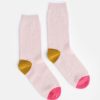 Wholesale Caroline Gardner Pale Pink/Mustard/Bright Pink Cashmere Bedsocks