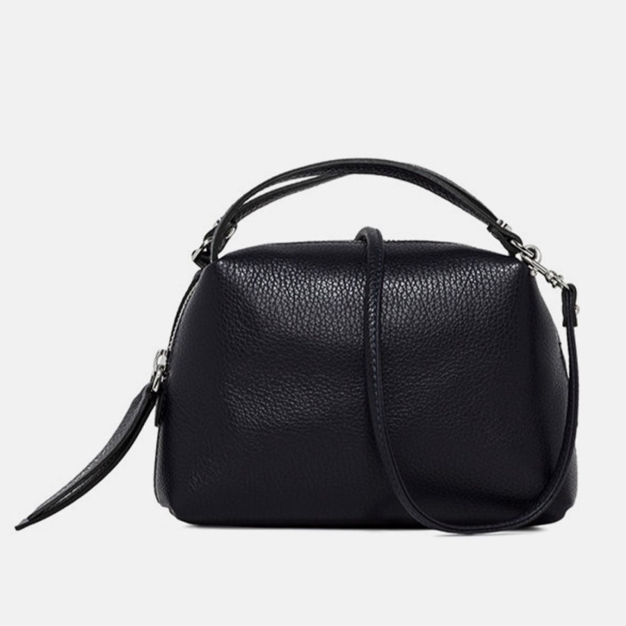 Online GIANNI Black Leather Small Alifa Bag