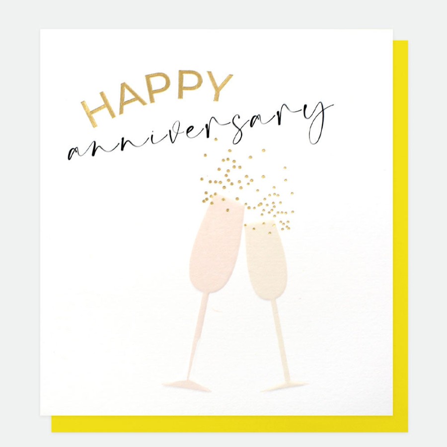 Hot Caroline Gardner Clinking Flutes Anniversary Card