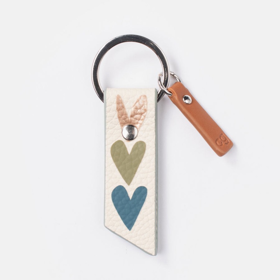 Wholesale CAROLINE GARDNER Multi Hearts Long Tab Keyring