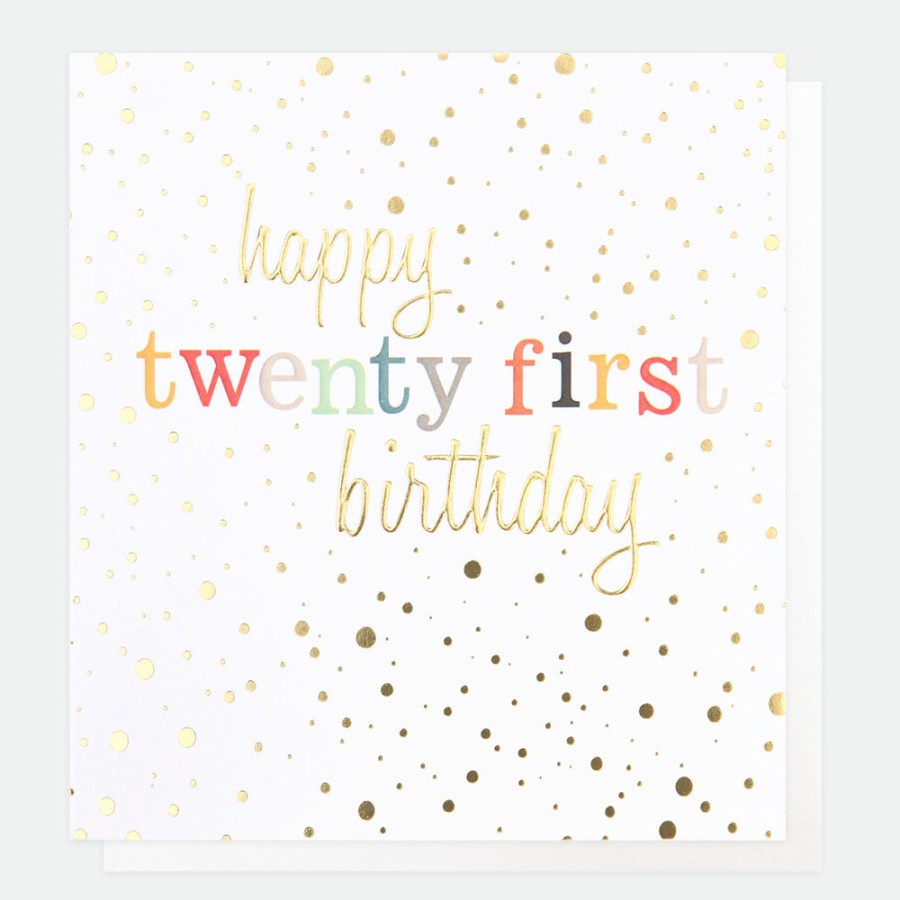 Wholesale Caroline Gardner Gold Confetti 21St Birthday Card