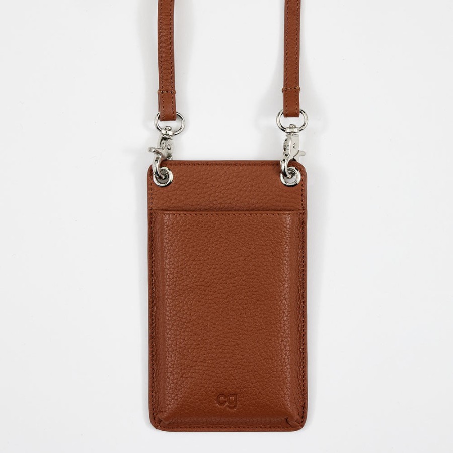 Online Caroline Gardner Tan Leather Phone Pouch