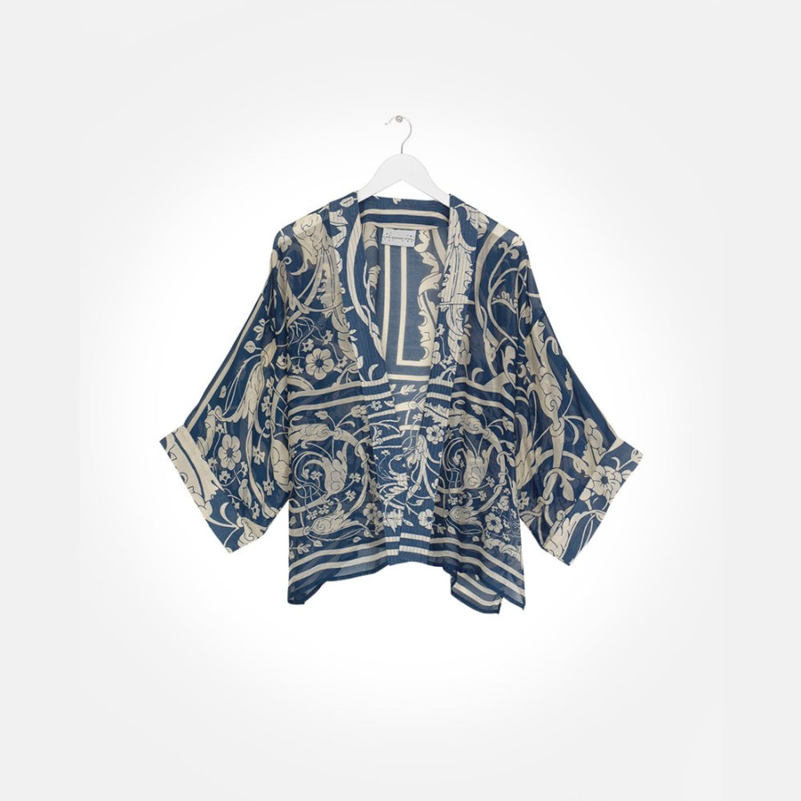 Online ONE HUNDRED STARS Blue Jaipur Short Kimono