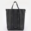 Clearance GIANNI Black Leather Tall Superlight Tote Bag