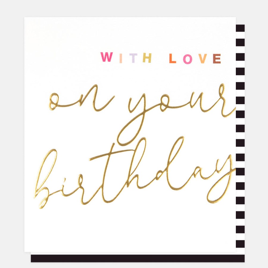 Online CAROLINE GARDNER Gold Calligraphy With Love Birthday Card