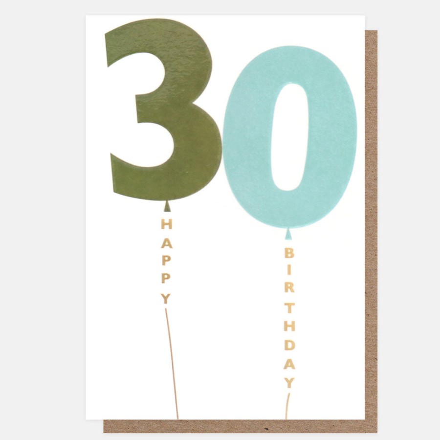 Wholesale Caroline Gardner Khaki/Blue Balloon 30Th Birthday Card