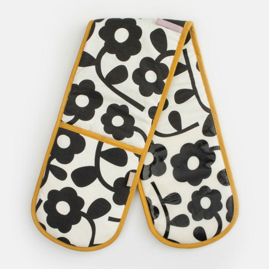 Wholesale CAROLINE GARDNER Mono Floral Double Oven Glove