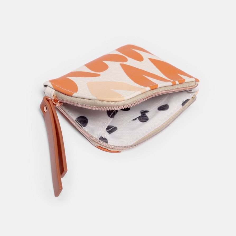 Best CAROLINE GARDNER Orange/Pink Hearts Corner Purse