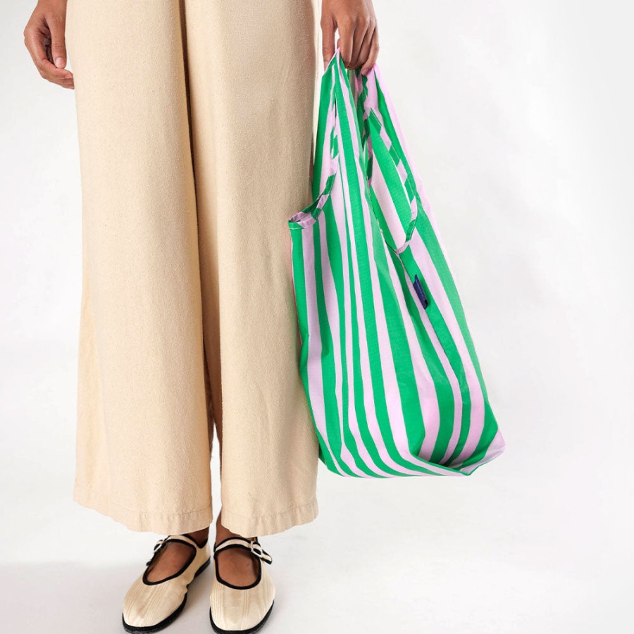 Clearance BAGGU Green Stripe Shopper Bag