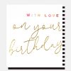 Wholesale CAROLINE GARDNER Gold Calligraphy With Love Birthday Card