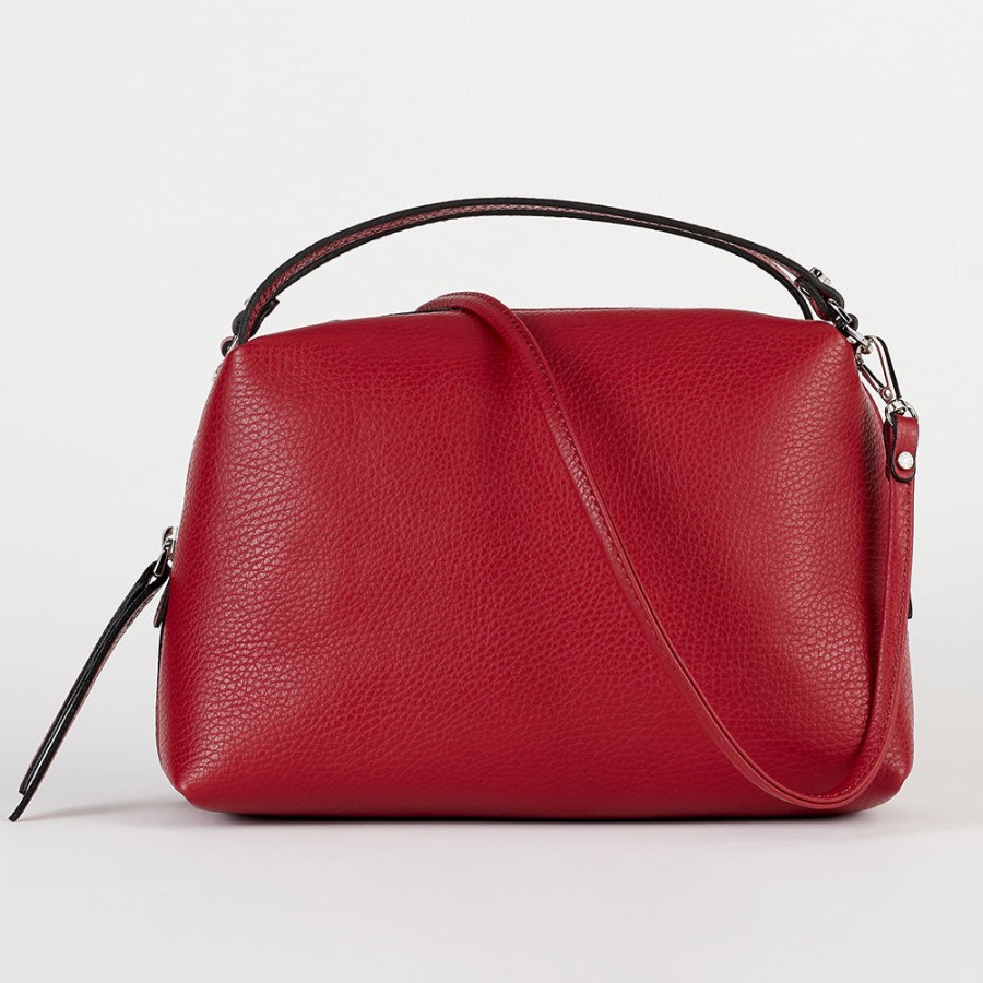 New GIANNI Ceralacca Red Leather Alifa Large Bag