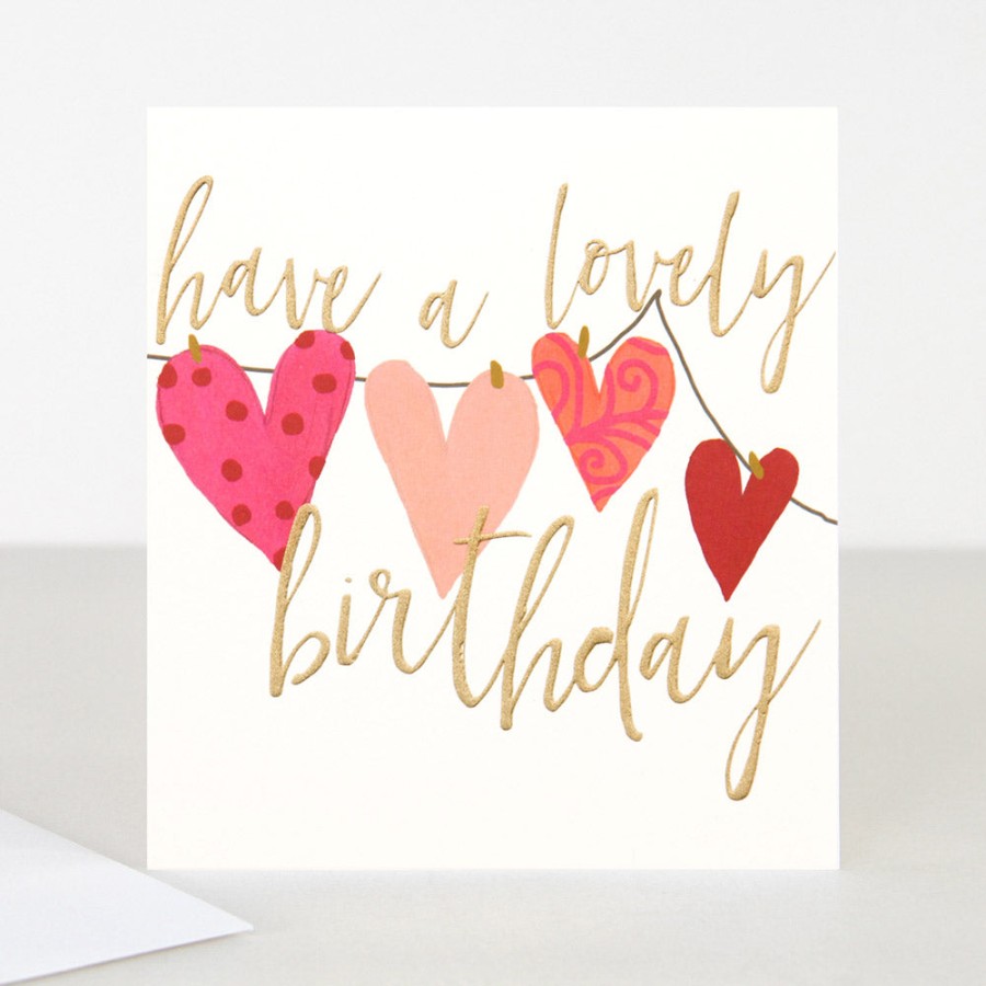 Clearance Caroline Gardner Hearts Line Birthday Card