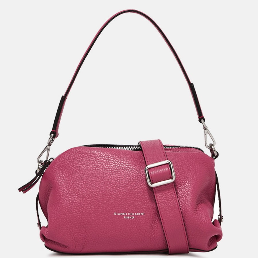 New GIANNI Bright Pink Leather Becka Crossbody Bag