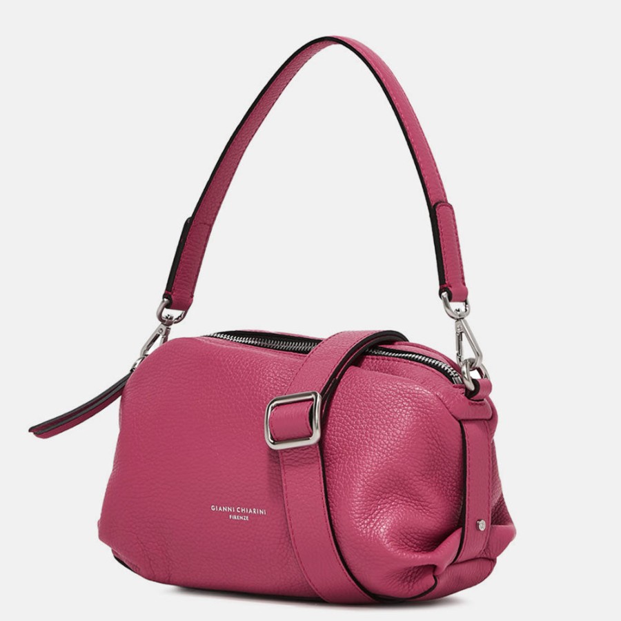 New GIANNI Bright Pink Leather Becka Crossbody Bag