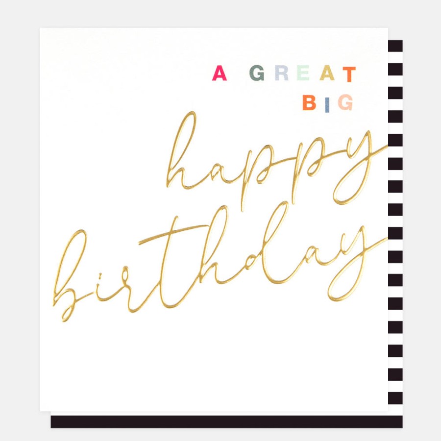 Online CAROLINE GARDNER Gold Calligraphy Great Big Happy Birthday Card