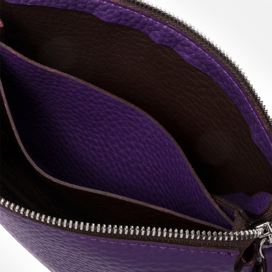 Best GIANNI Purple Leather Small Mia Bag