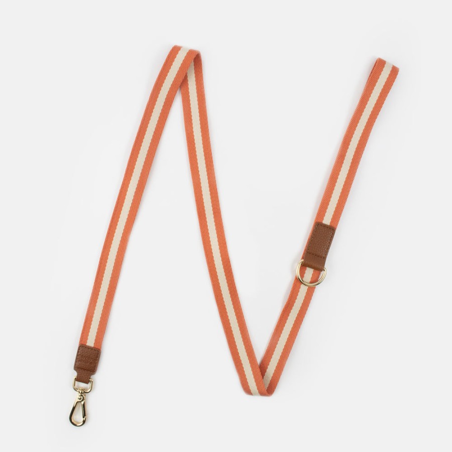 Wholesale CAROLINE GARDNER Orange/Cream Stripe Dog Lead