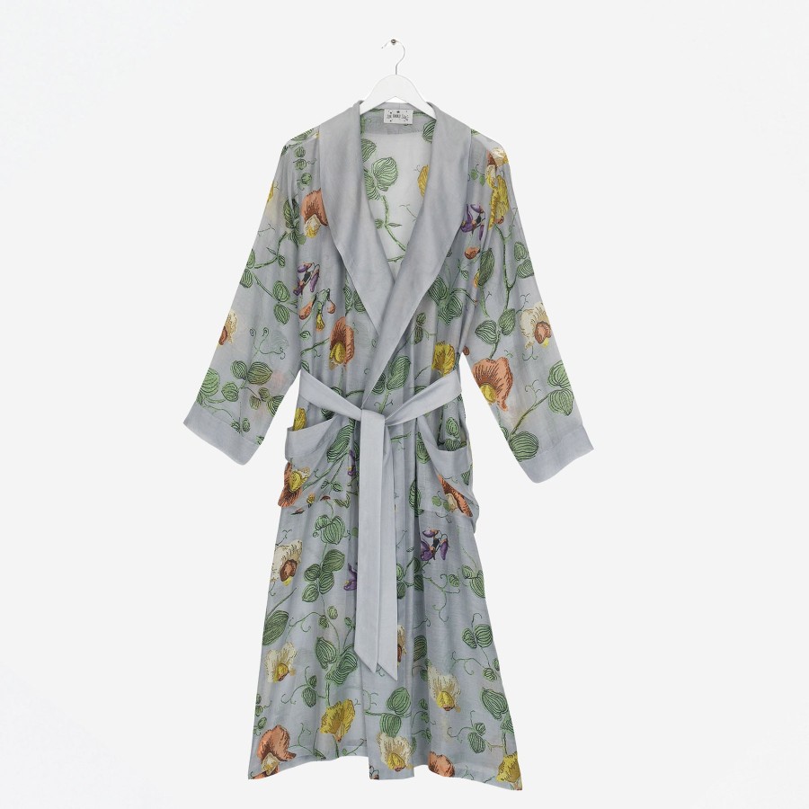 Hot ONE HUNDRED STARS Pale Blue Sweet Pea Lightweight Dressing Gown